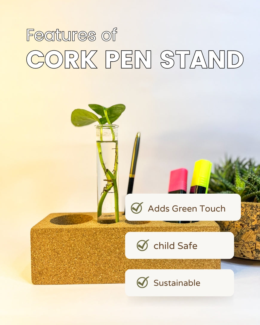 Raw Yarns Cork Pen Stand - 001